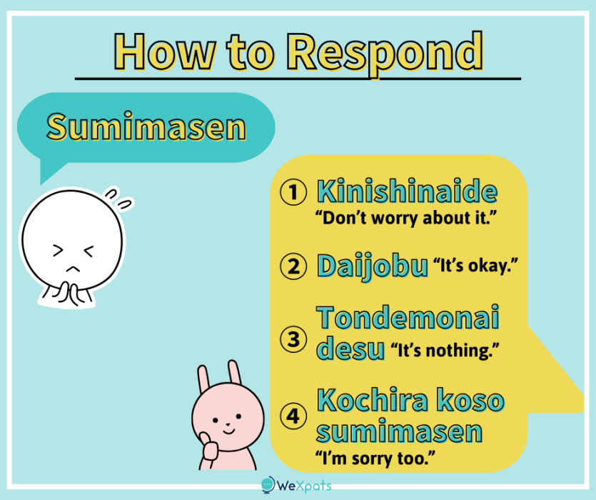 how to respond to sumimasen